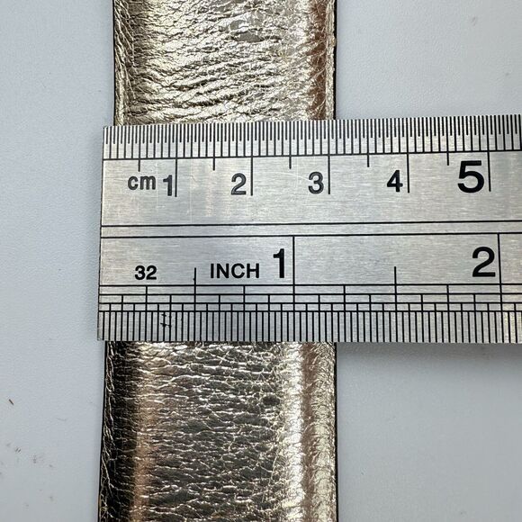 Chicos Women's Interlock Gold Silver Metallic Belt SIZE S/M Small Medium Glam - Picture 6 of 7